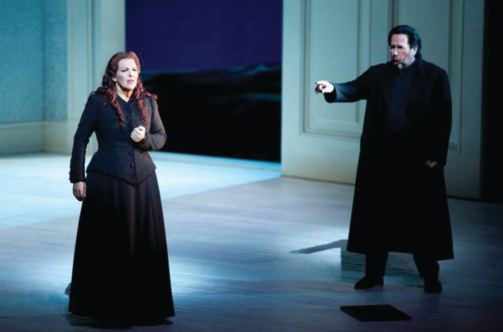 Adrianne Pieczonka as Senta in Der Fliegender Holländer at the Opéra Bastille with James Morris. Adrianne Pieczonka as Senta in Der Fliegender Holländer at the Opéra Bastille with James Morris.